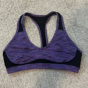Jo Jax black and purple sports bra.